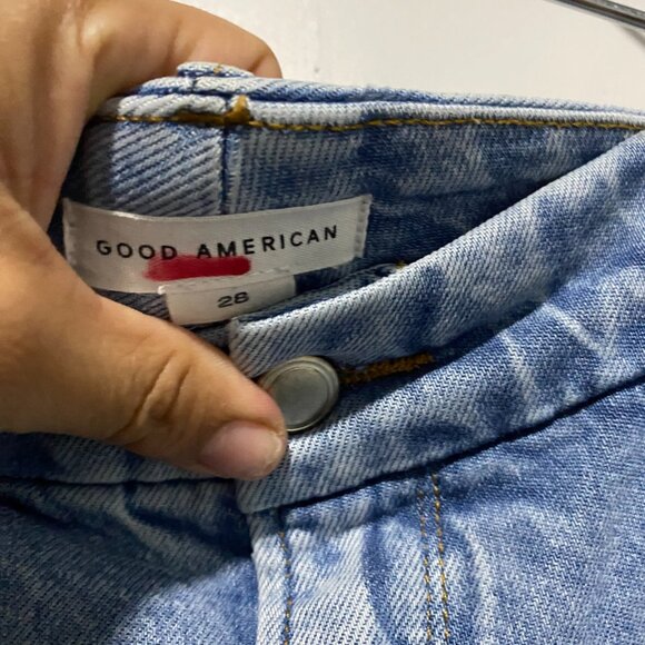 Good American Good Icon Straight Leg Jeans plus High Waist Light Wash 28 - Picture 3 of 5